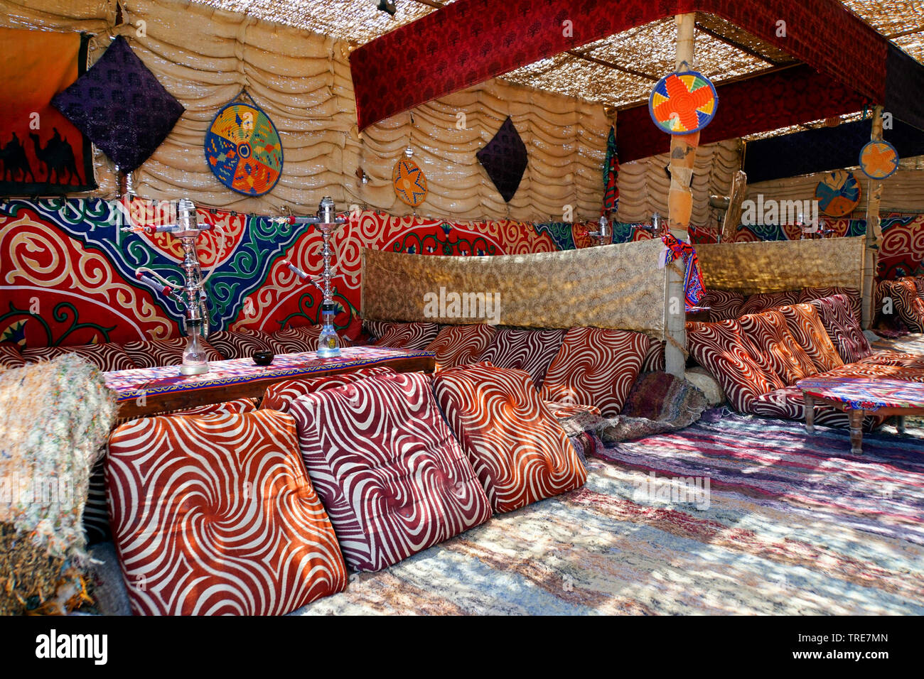 oriental tea and shisha bar, Egypt, El Quseir Stock Photo