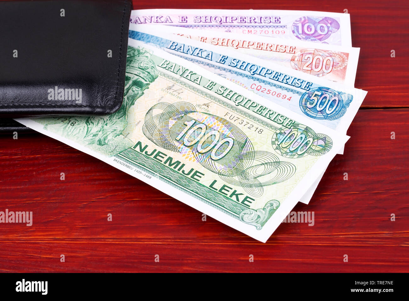 Old Albanian Leke In The Black Wallet Stock Photo Alamy Old albanian leke in the black wallet stock photo alamy