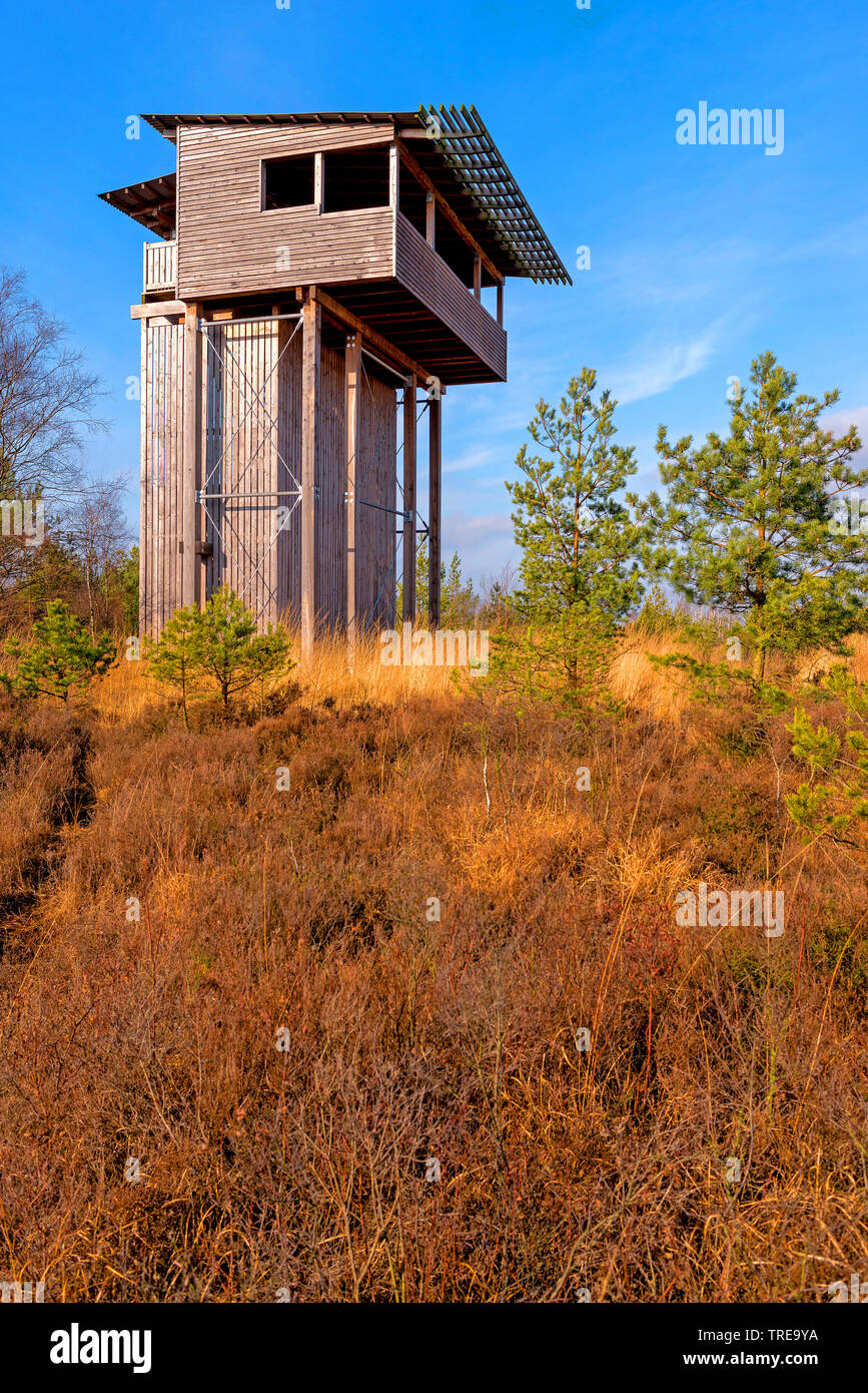observation tower in Huvenhoopsmoor, Germany, Lower Saxony Stock Photo