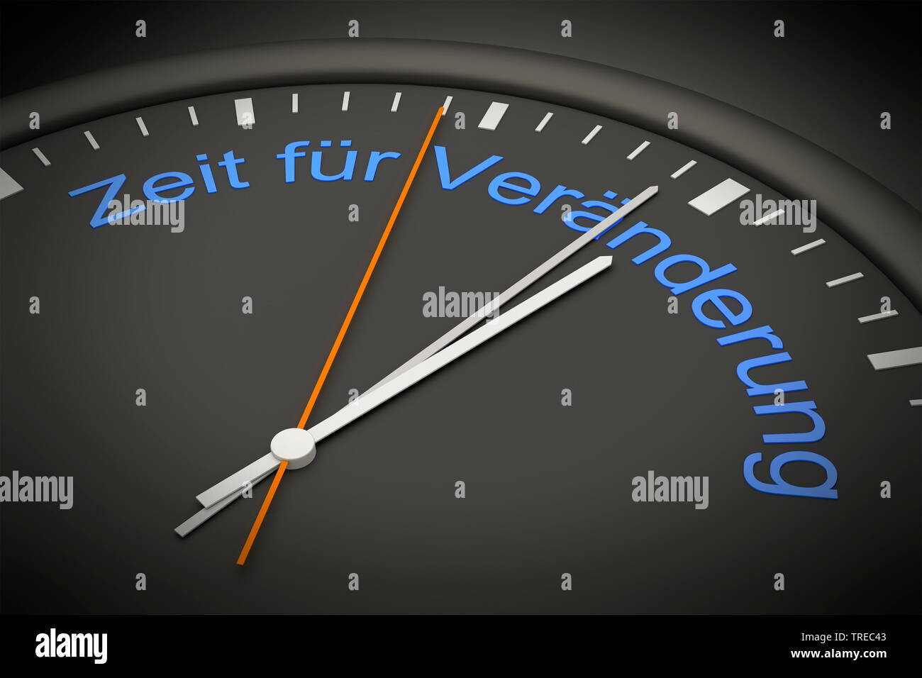 3D computer graphic, clock lettering ZEIT FUER VERAENDERUNGEN (TIME FOR CHANGES) Stock Photo