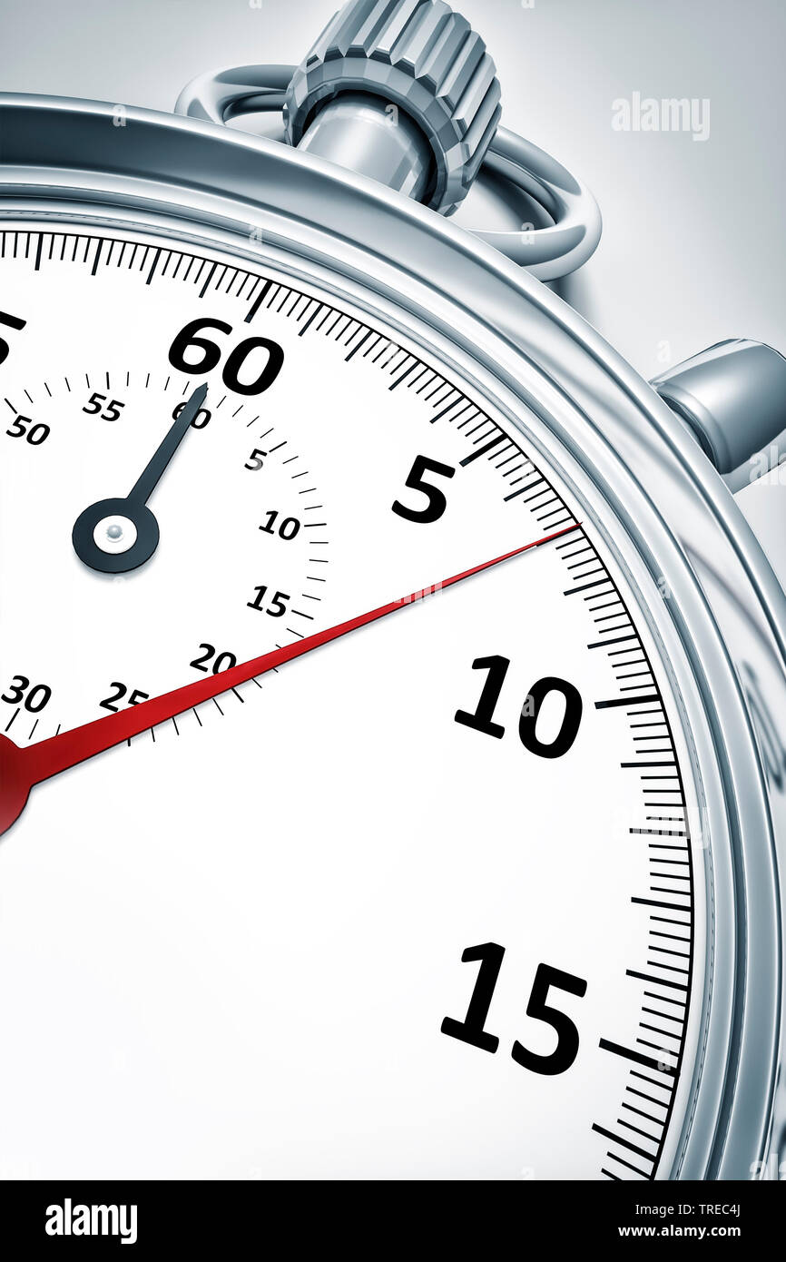 3D computer graphic, classic stopwatch without lettering Stock Photo