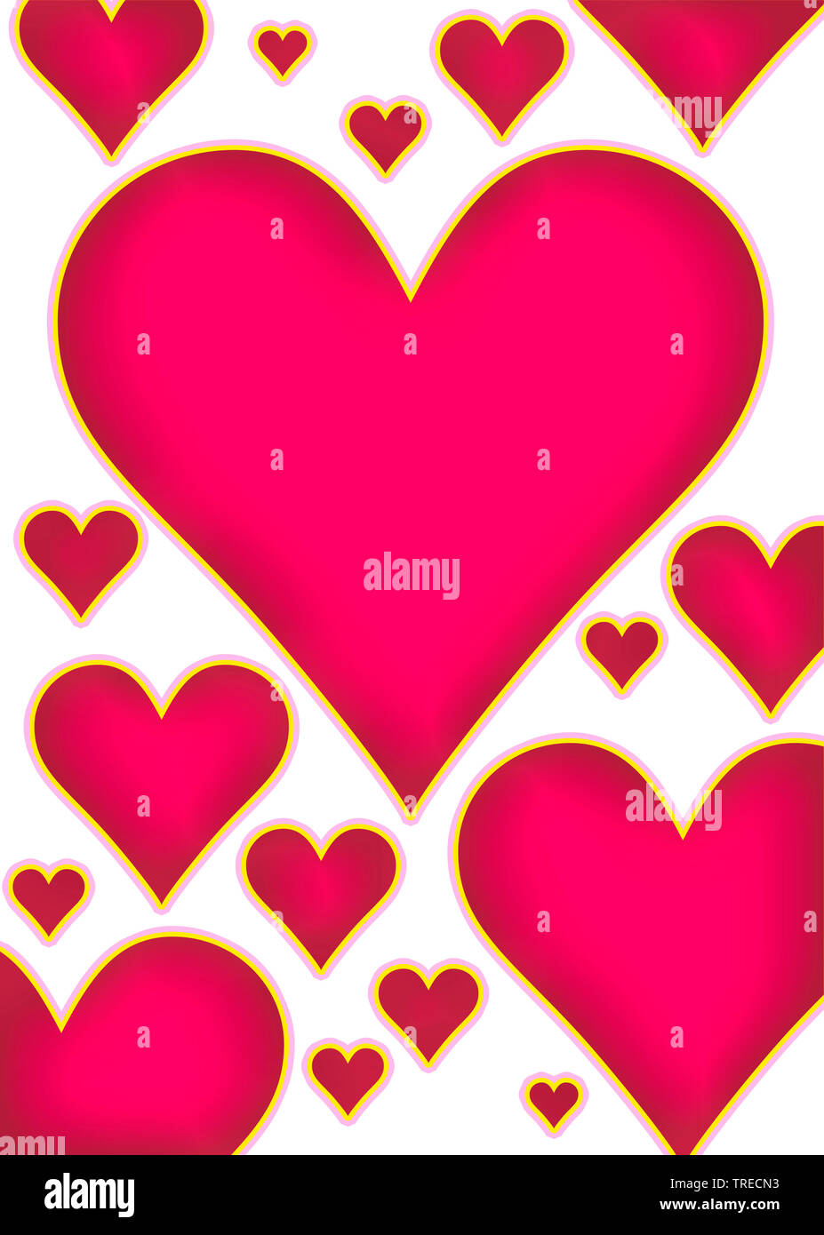 illustration of a red heart background, computer graphik Stock Photo