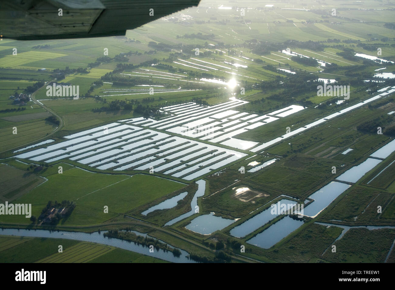 aerial view of Rottige Meenthe nature park, Netherlands, Overijssel, Frieland Stock Photo