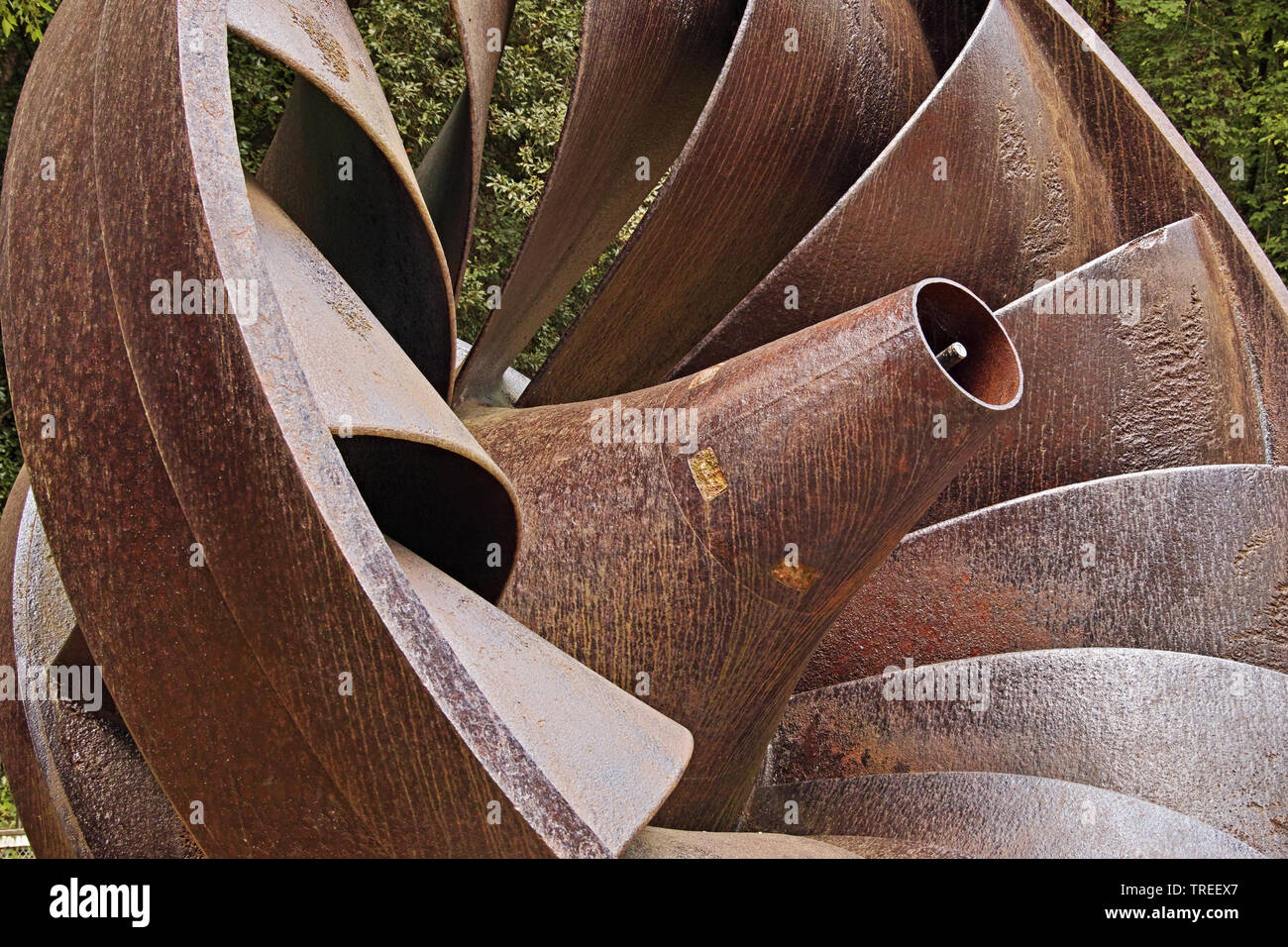 detail of a disused Francis hydraulic turbine Stock Photo