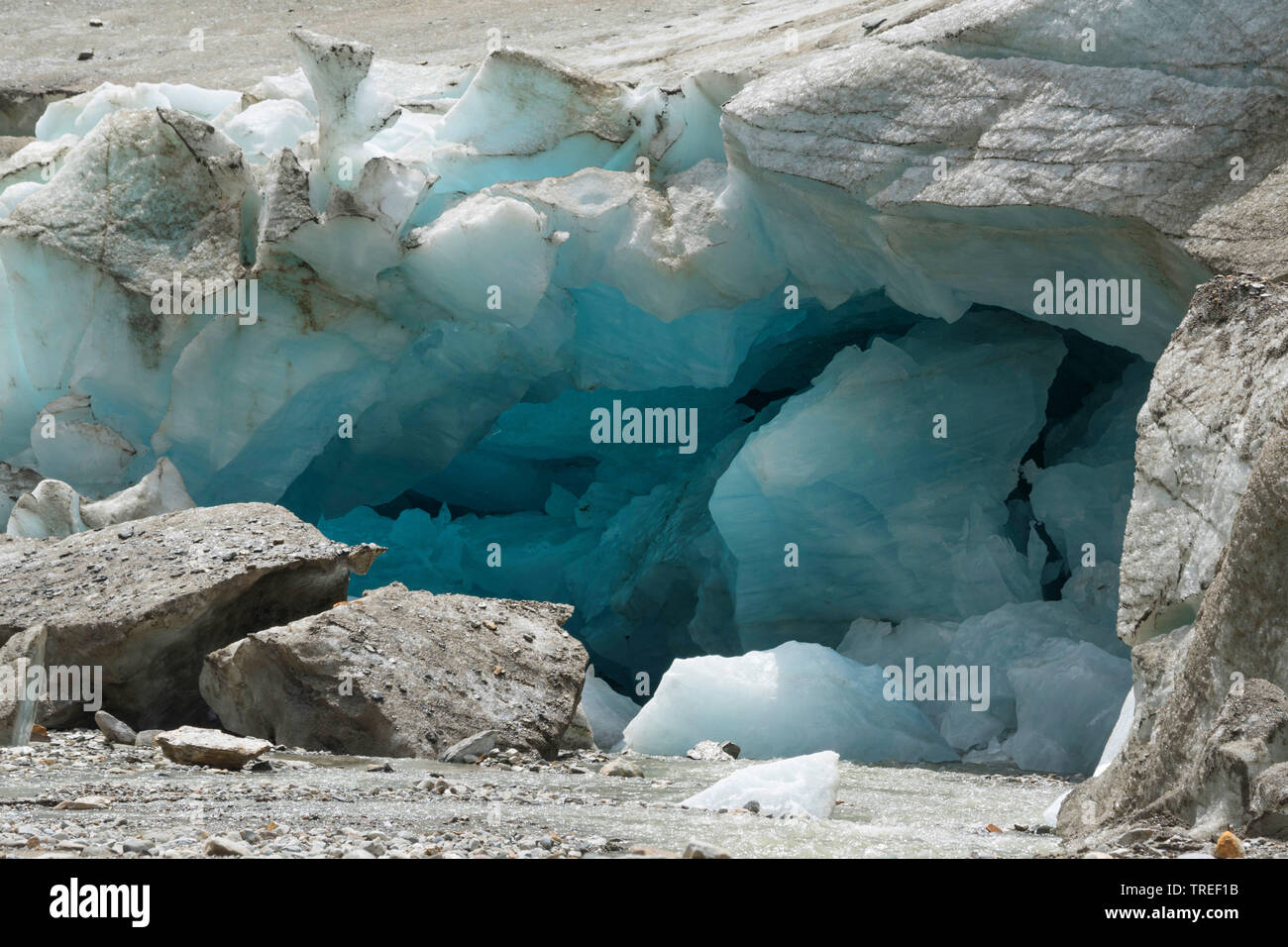 glacier Pasterze melting, Austria, Hohe Tauern National Park Stock Photo