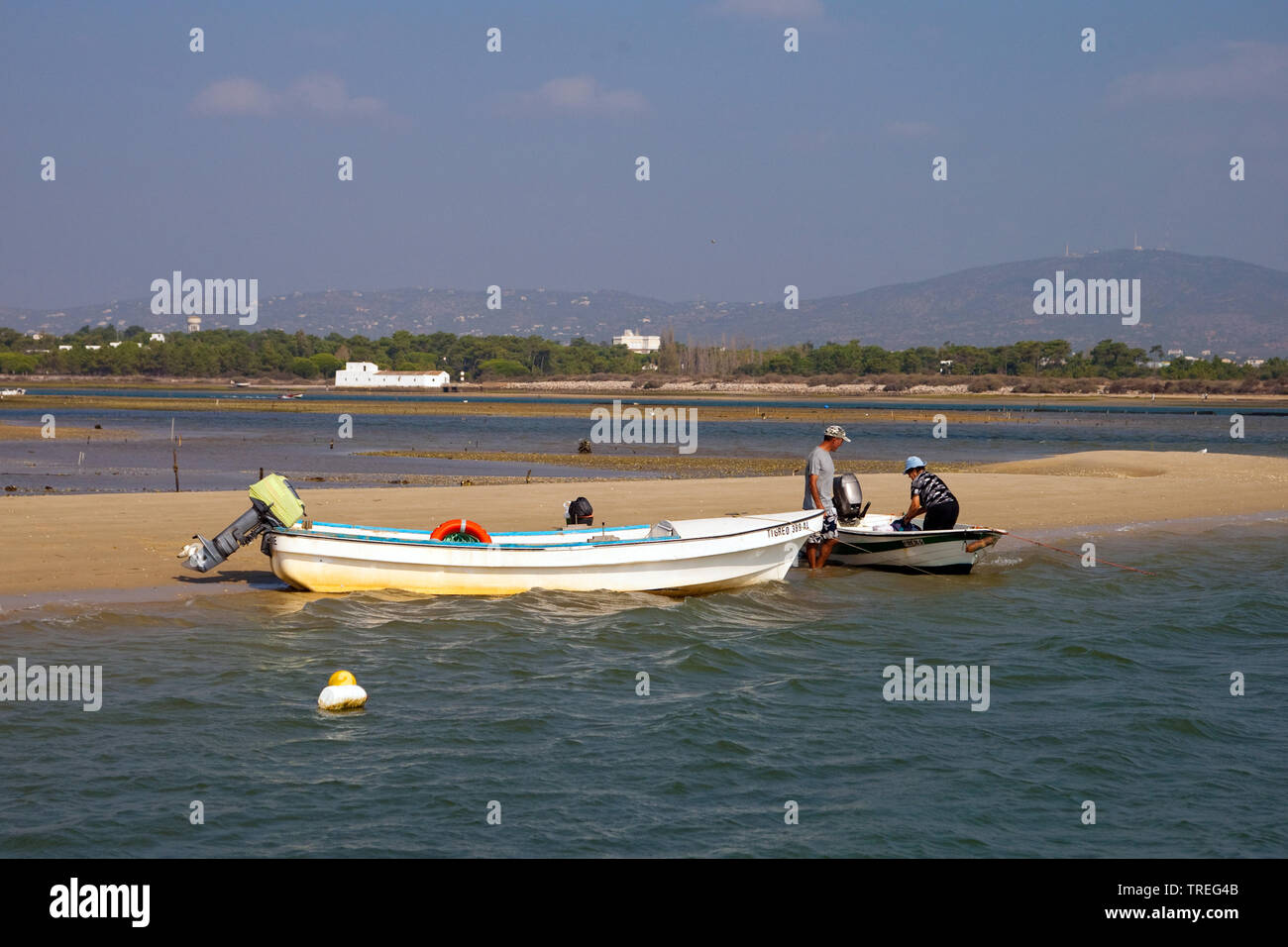 Ria Formosa lagoon, Portugal, Parque Natural da Ria Formosa Stock Photo