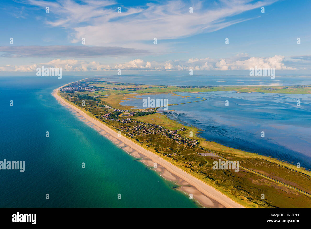 west coast of Sylt, aerial picture, Germany, Schleswig-Holstein, Northern Frisia, Sylt Stock Photo