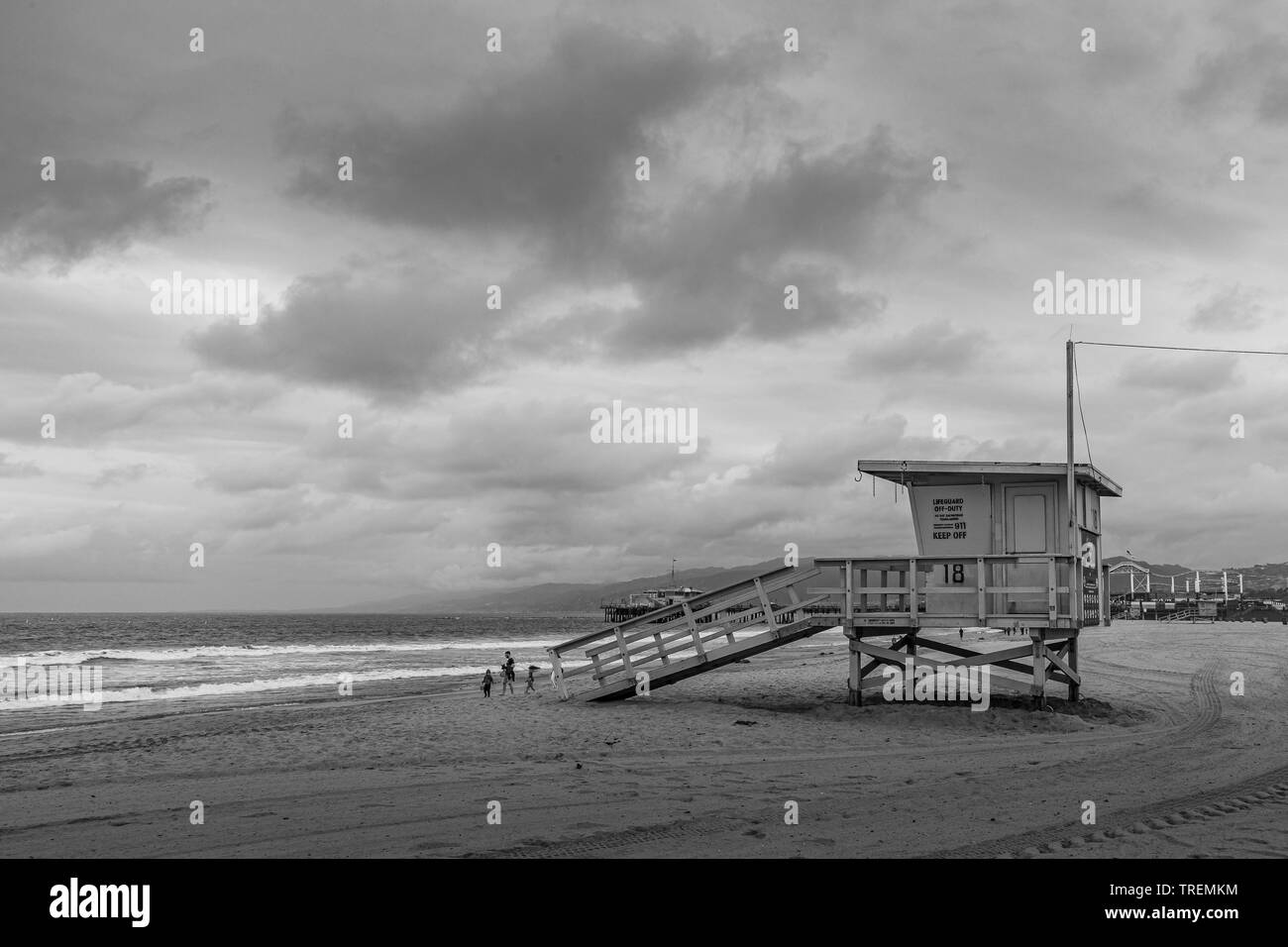 Los Angeles Beach On A Cloudy Day Stock Photo