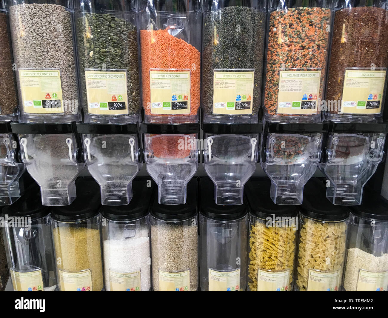 Bulk goods, Intermarché supermarket, Lyon, France Stock Photo Alamy