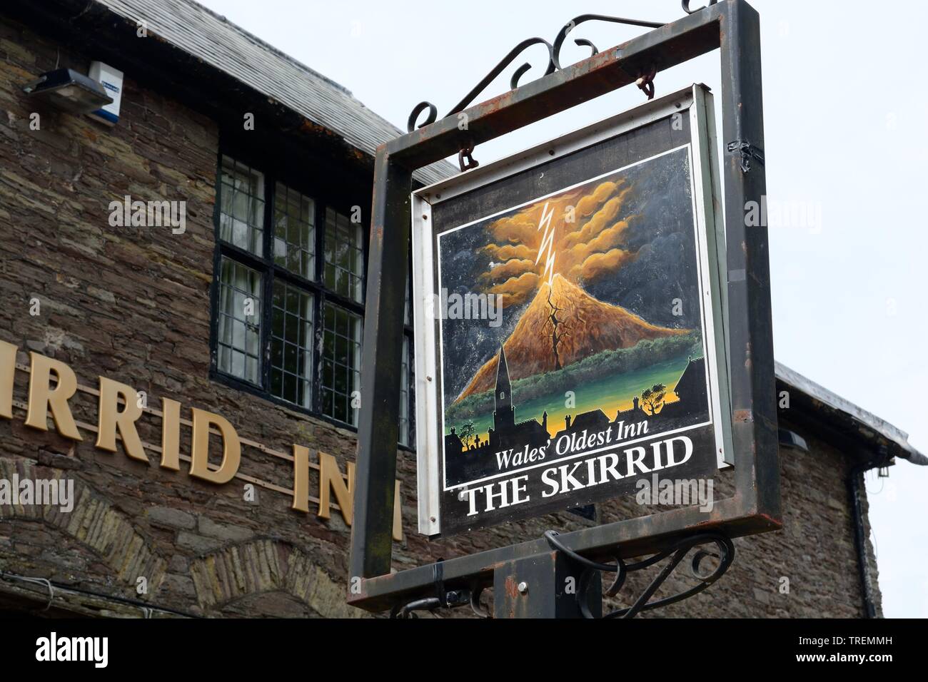 Pub sign for The Skirrid Wales oldest Inn Llanvihangel Crucorney