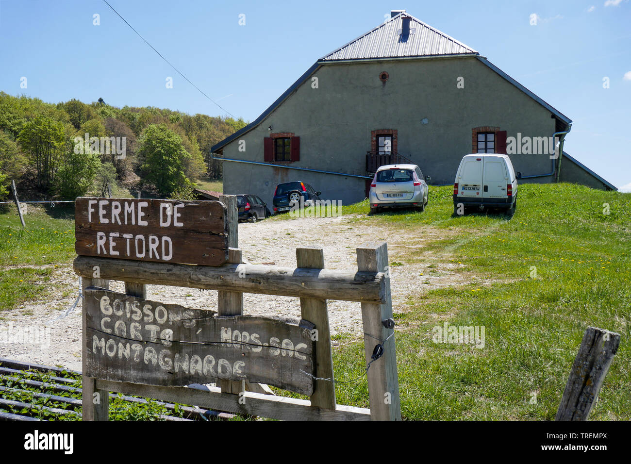 Farm of the Retord, Plateau du Retord, Bugey, Ain, France Stock Photo