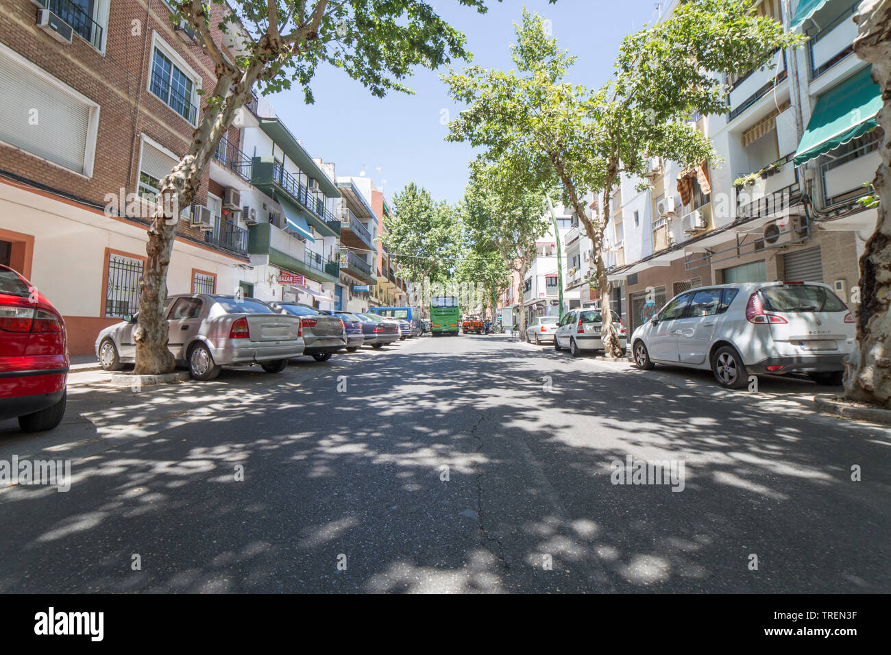 Cordoba, Spain - May 30th, 2019: Santa Rosa neighborhood. Cordoba, Spain. Almogavares Avenue Stock Photo