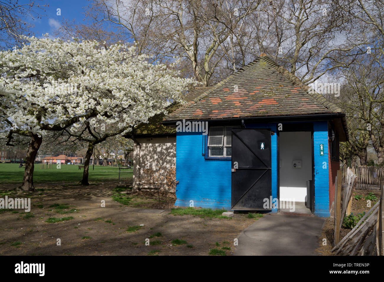 Public toilets in London Fields,Hackney,London,England,UK Stock Photo