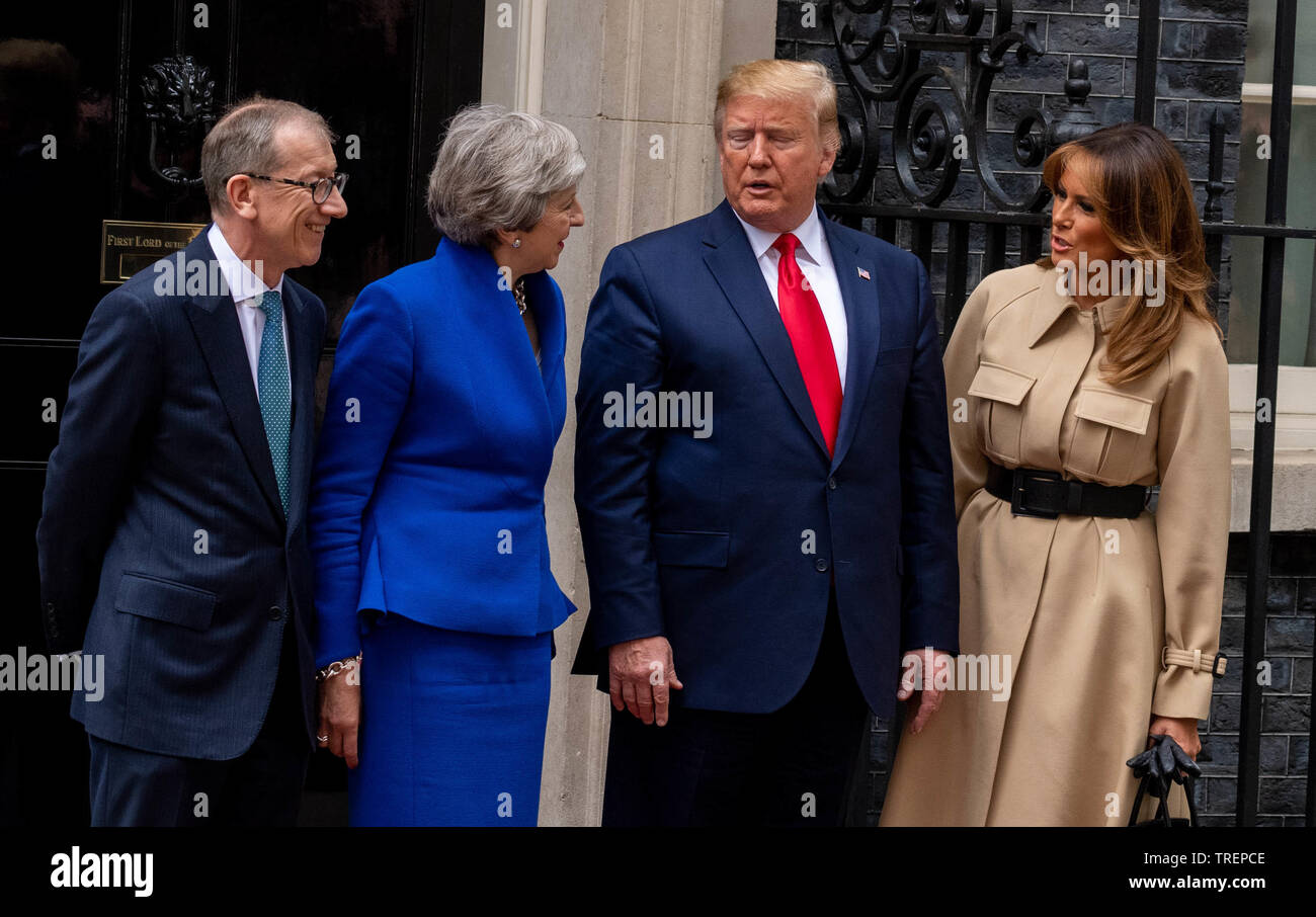 London 4th June 2019 President Donald Trump visits Theresa May MP PC, Prime Minister in Dowing Street Credit: Ian Davidson/Alamy Live News Stock Photo