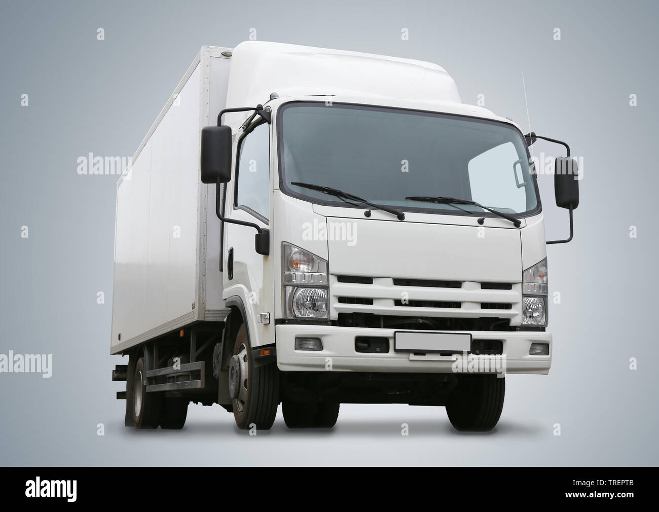 white truck it is isolated on white background Stock Photo