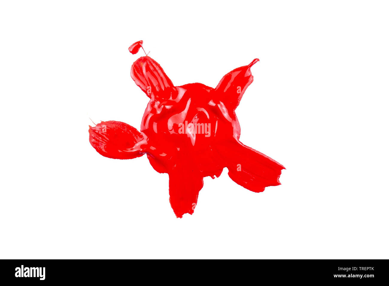 Red wine stain isolated on white background. Realistic wine texture