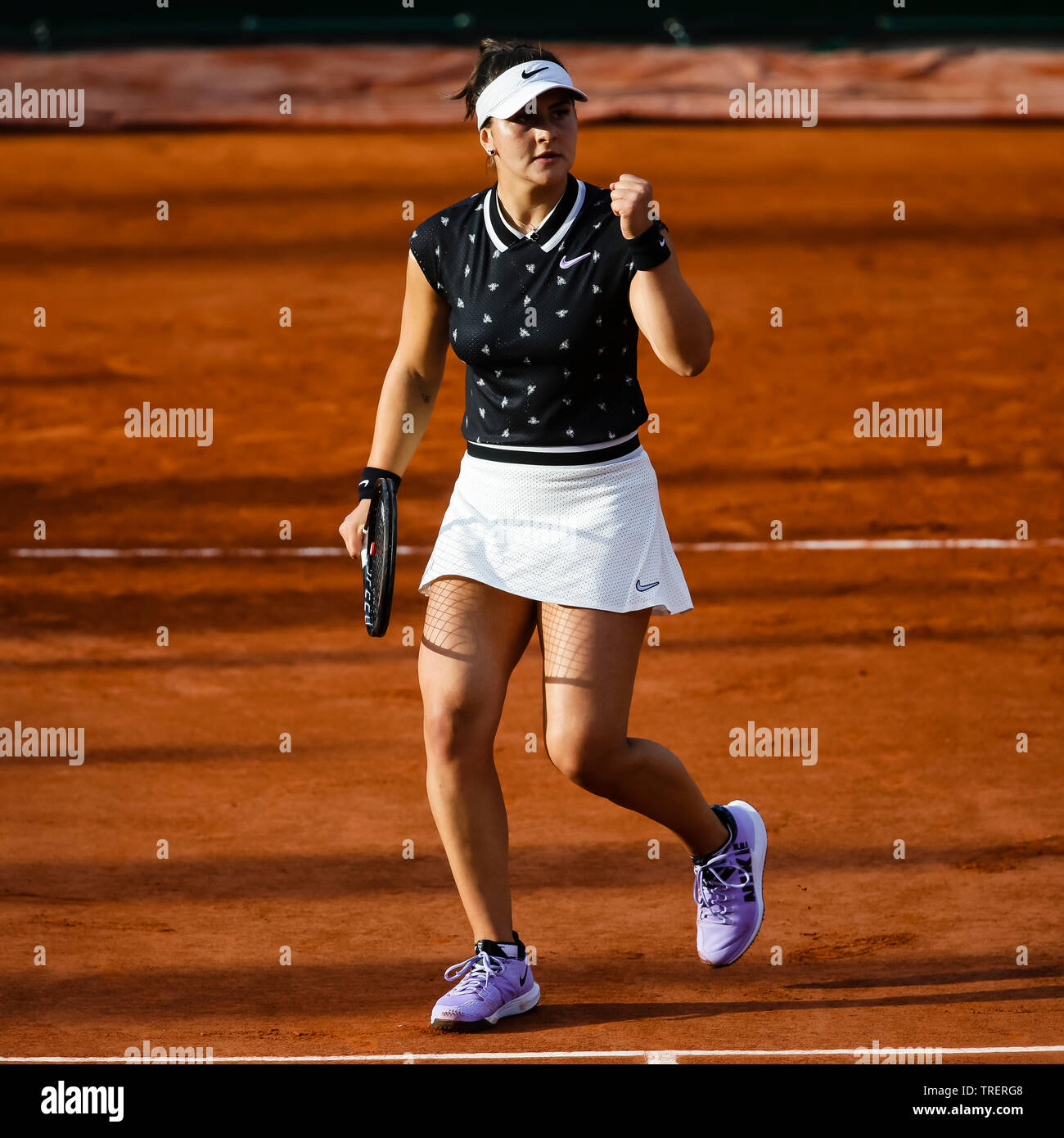Bianca Andreescu from Canada during the 2019 French Open Grand Slam tennis  tournament in Roland Garros, Paris, France Stock Photo - Alamy