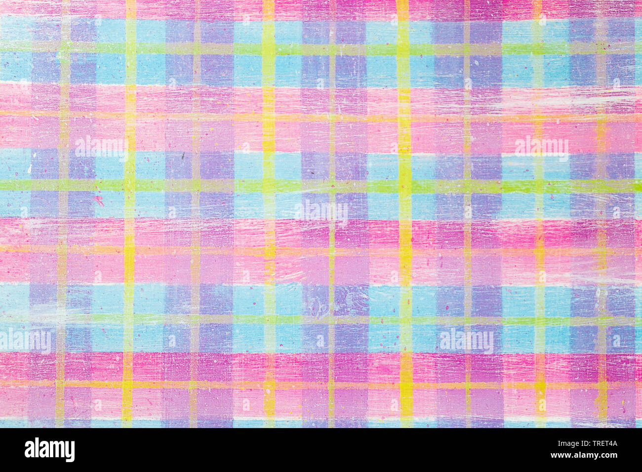 Brightly colored graphic resource, childish plaid pattern Stock Photo