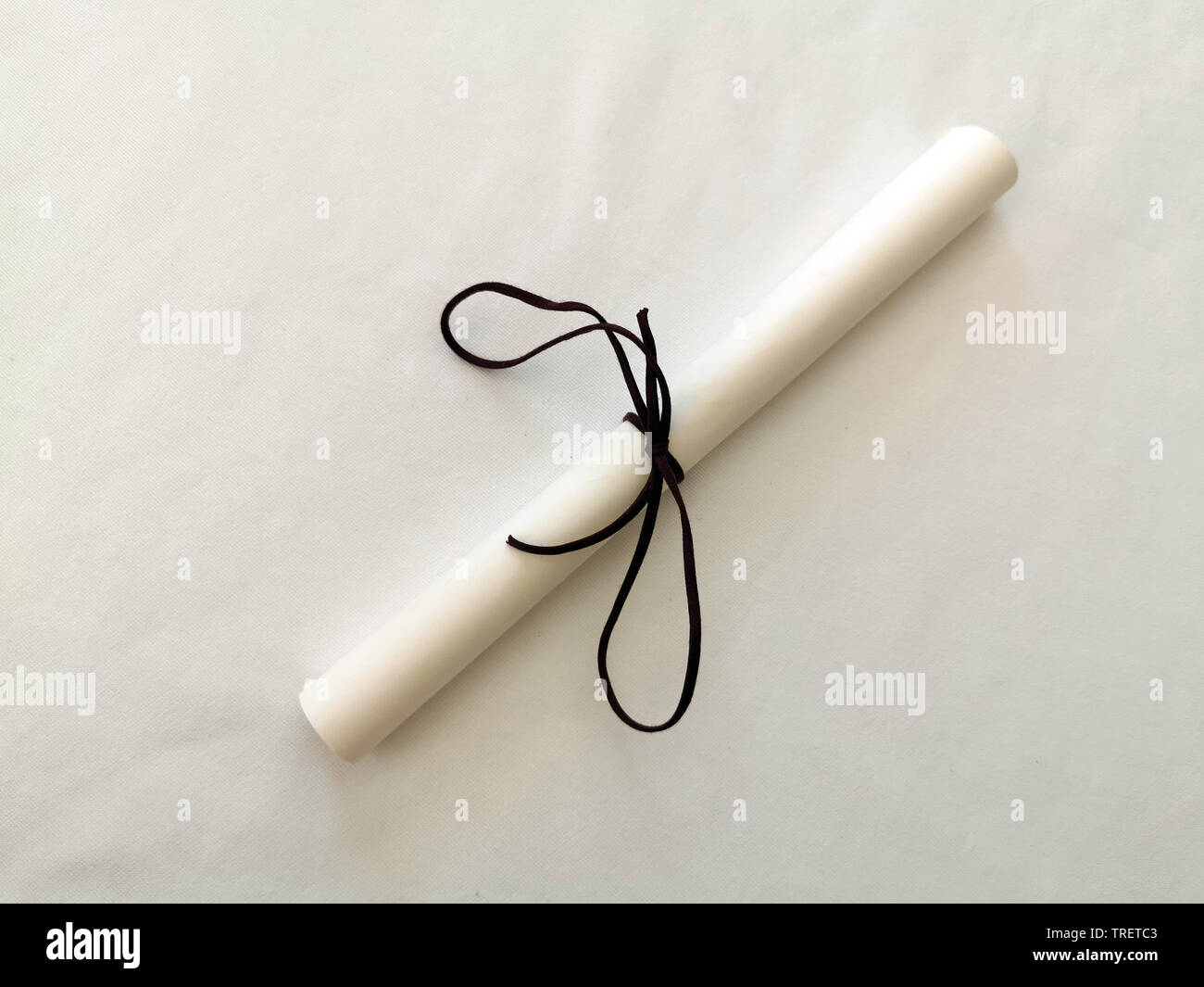 Parchment scroll vellum on a table detail Stock Photo Alamy