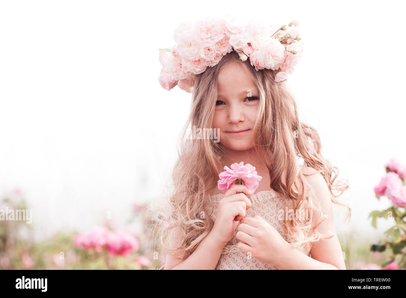 A Cute 8 Year Old Girl in Pink Stock Image - Image of female, little:  20234667