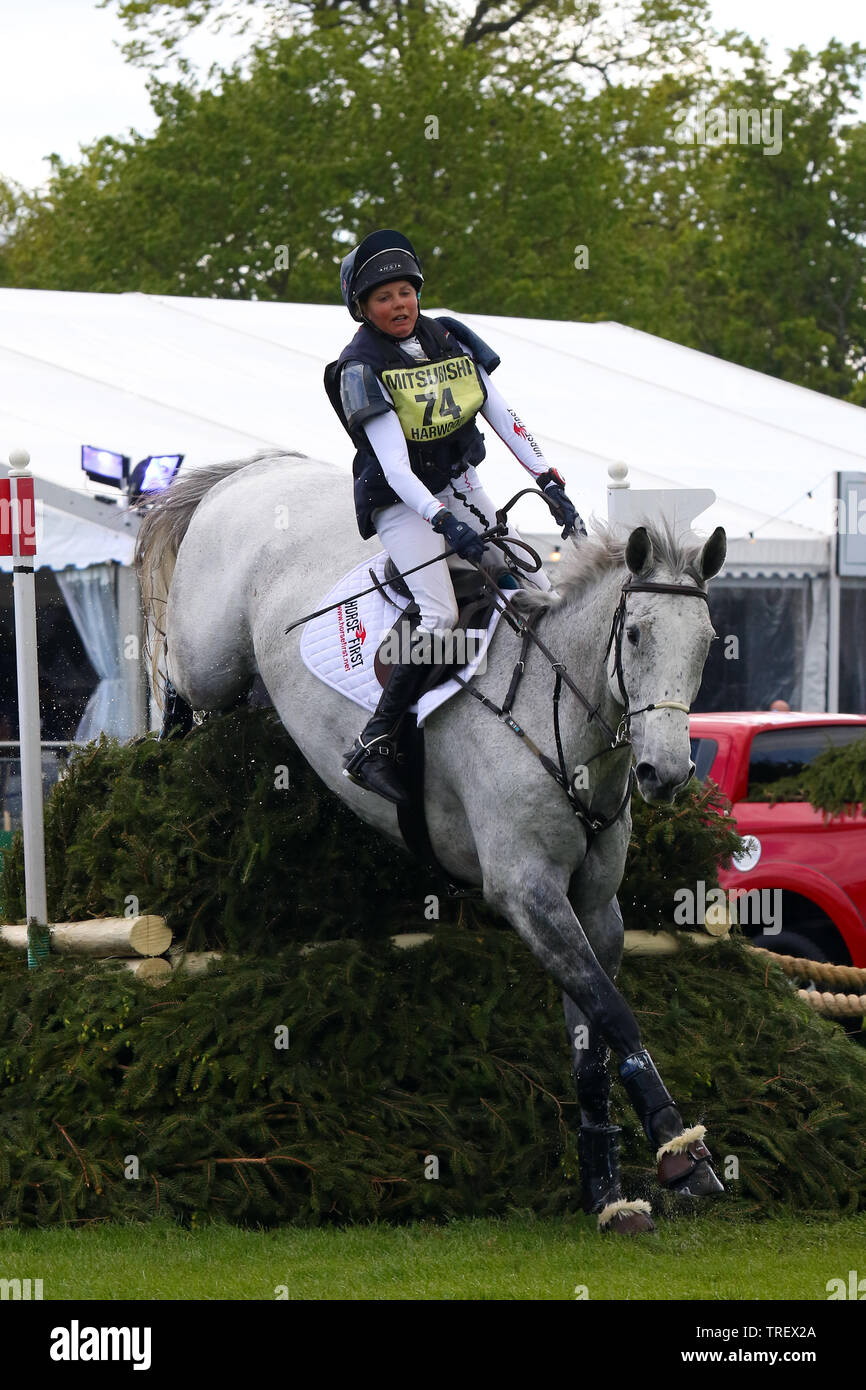 Louise Harwood - Balladeer Miller Man -  Cross Country Badminton Horse Trials 2019 Stock Photo