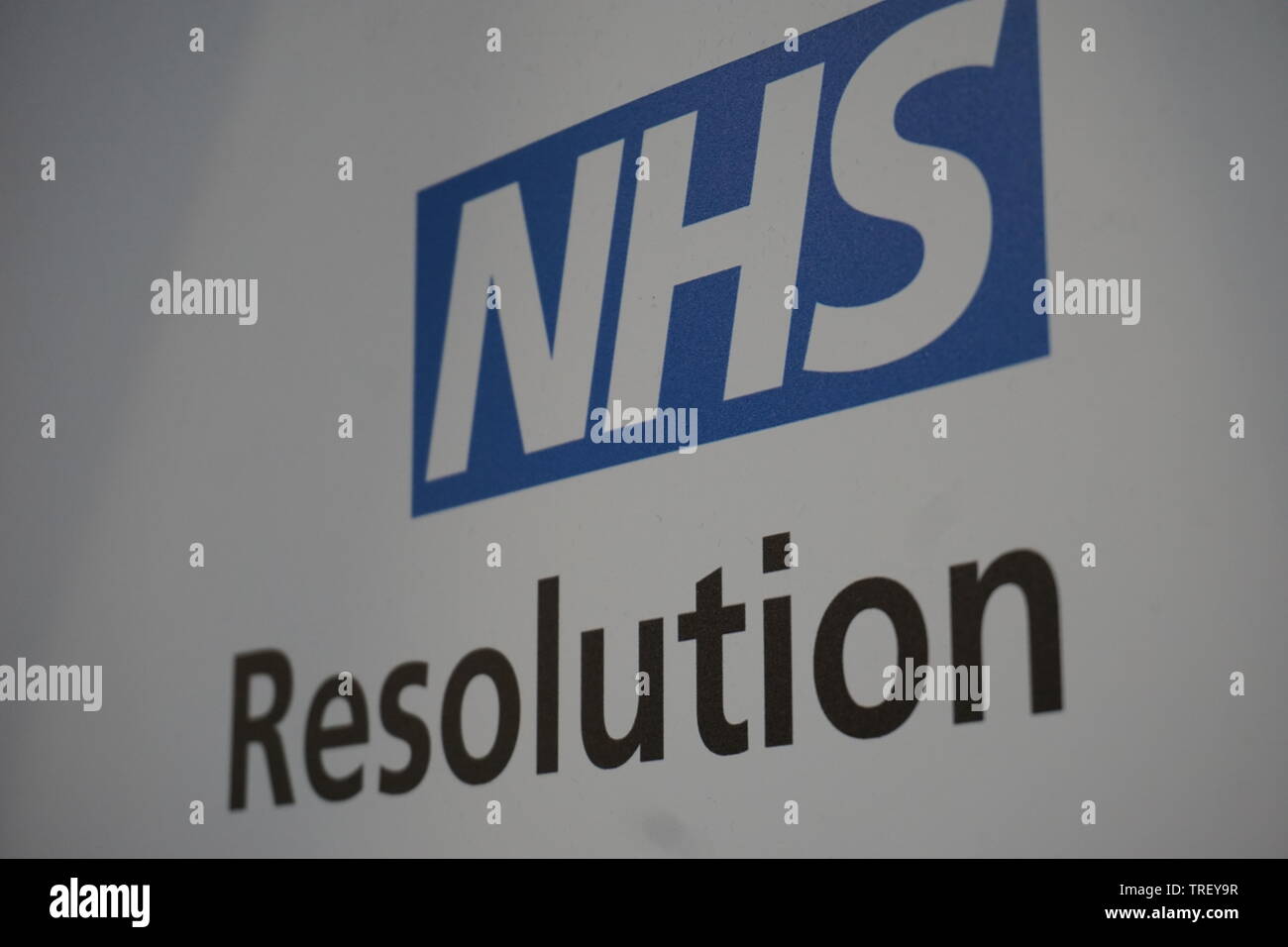 NHS Resolution Logo at RCN Congress Stock Photo