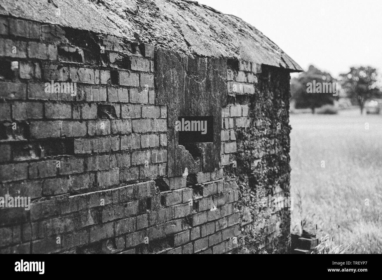 Bunker in field Black and White Stock Photos & Images - Alamy