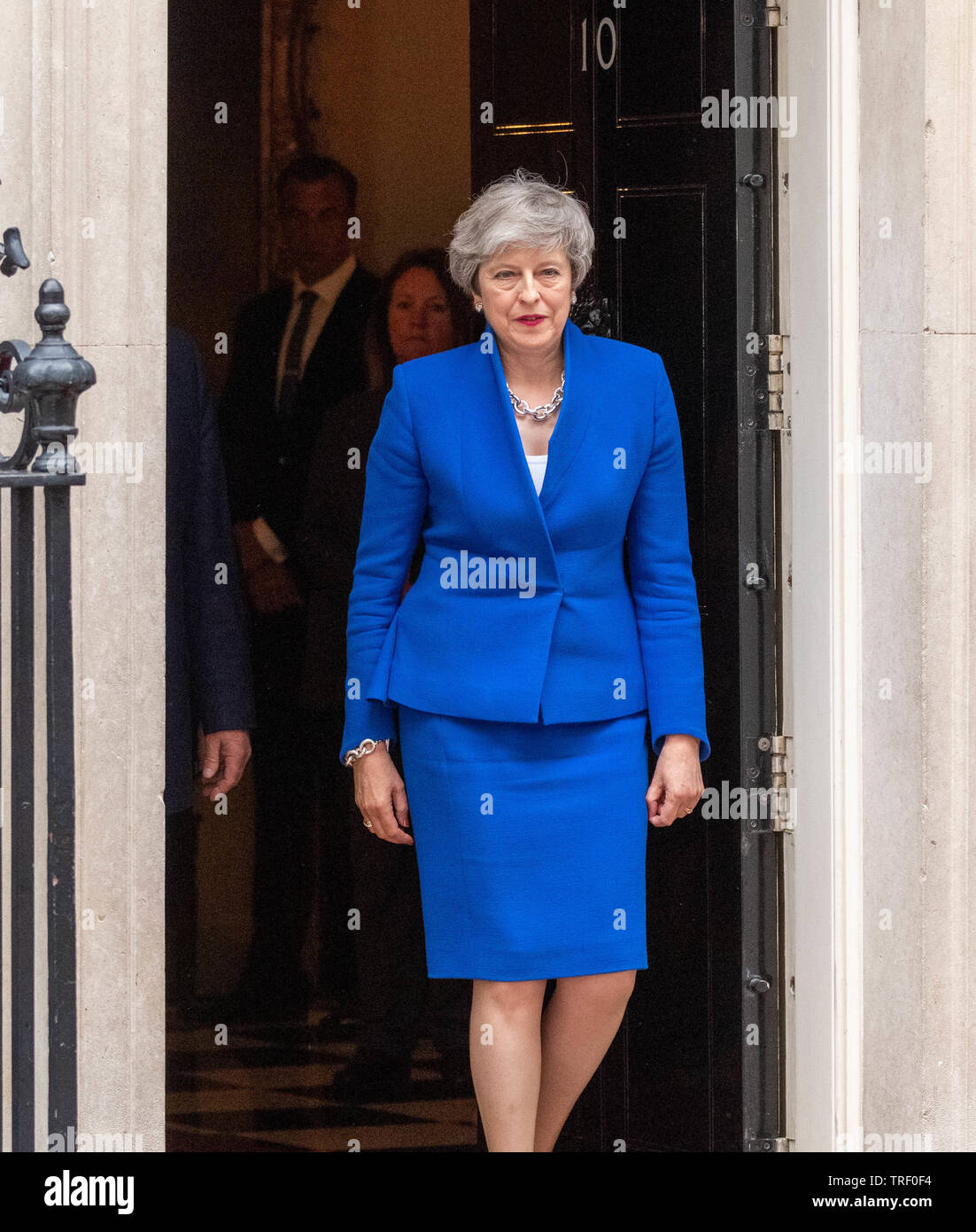 London 4th June 2019  President Trump visits Theresa May MP PC, Prime Minister in Dowing Street Donald Trump, Melania Trump, Theresa May and Philip May leave Downing Street for a press conference  Credit Ian Davidson Alamy Live News Stock Photo