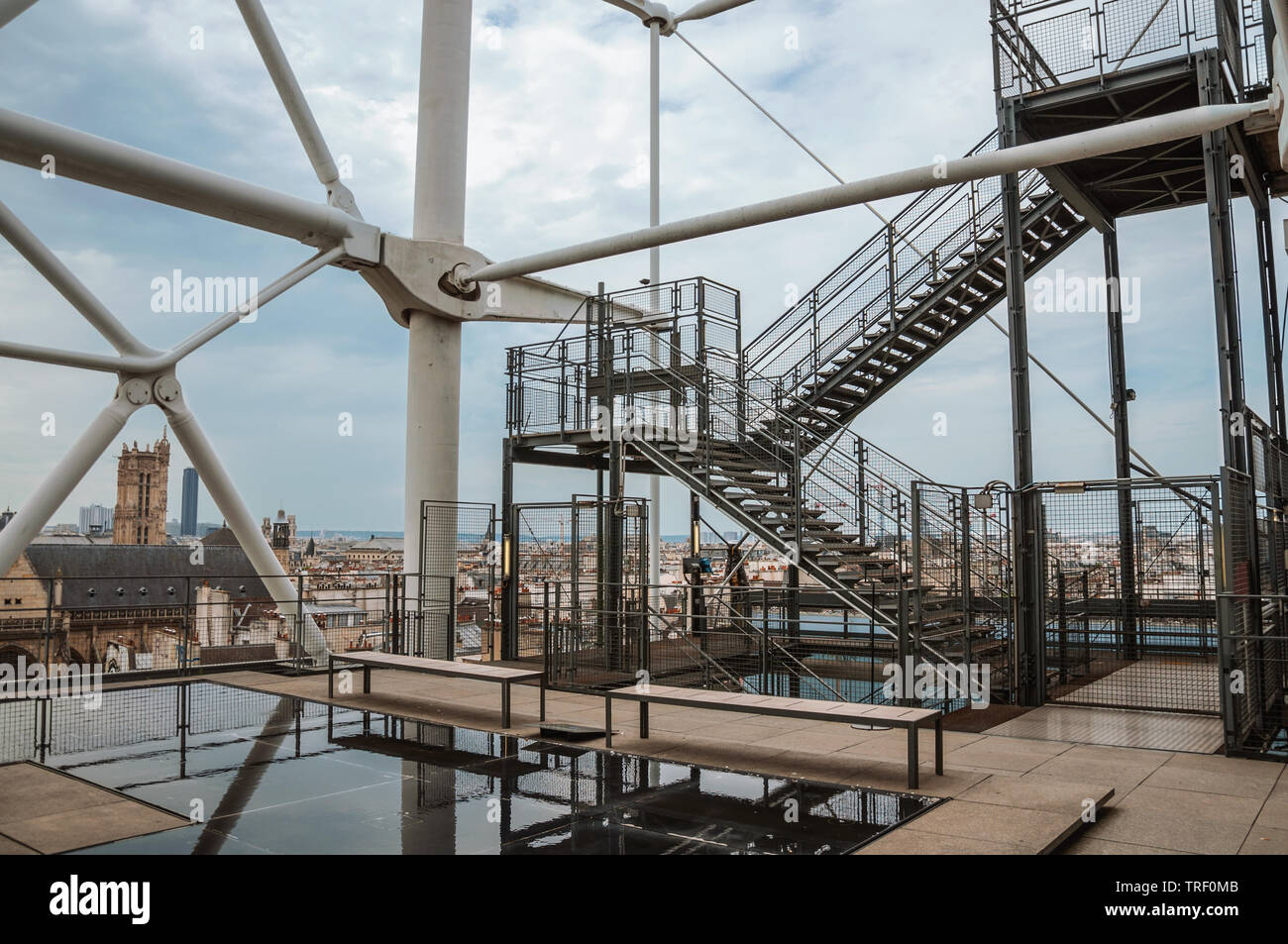 Emergency stairs and skyline seen from the Center Pompidou at