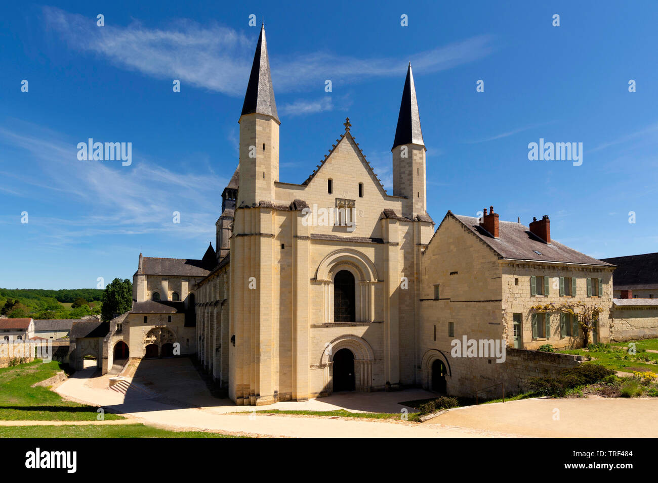 Chevet of the abbey church of Fontevraud Abbey, Fontevraud l'Abbaye, Maine-et-Loire, Pays de la Loire, France Stock Photo