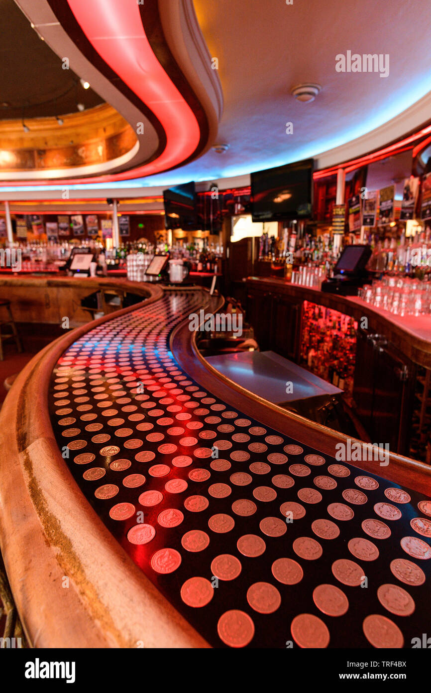 The famous Silver Dollar Bar in the historic Wort Hotel in Jackson