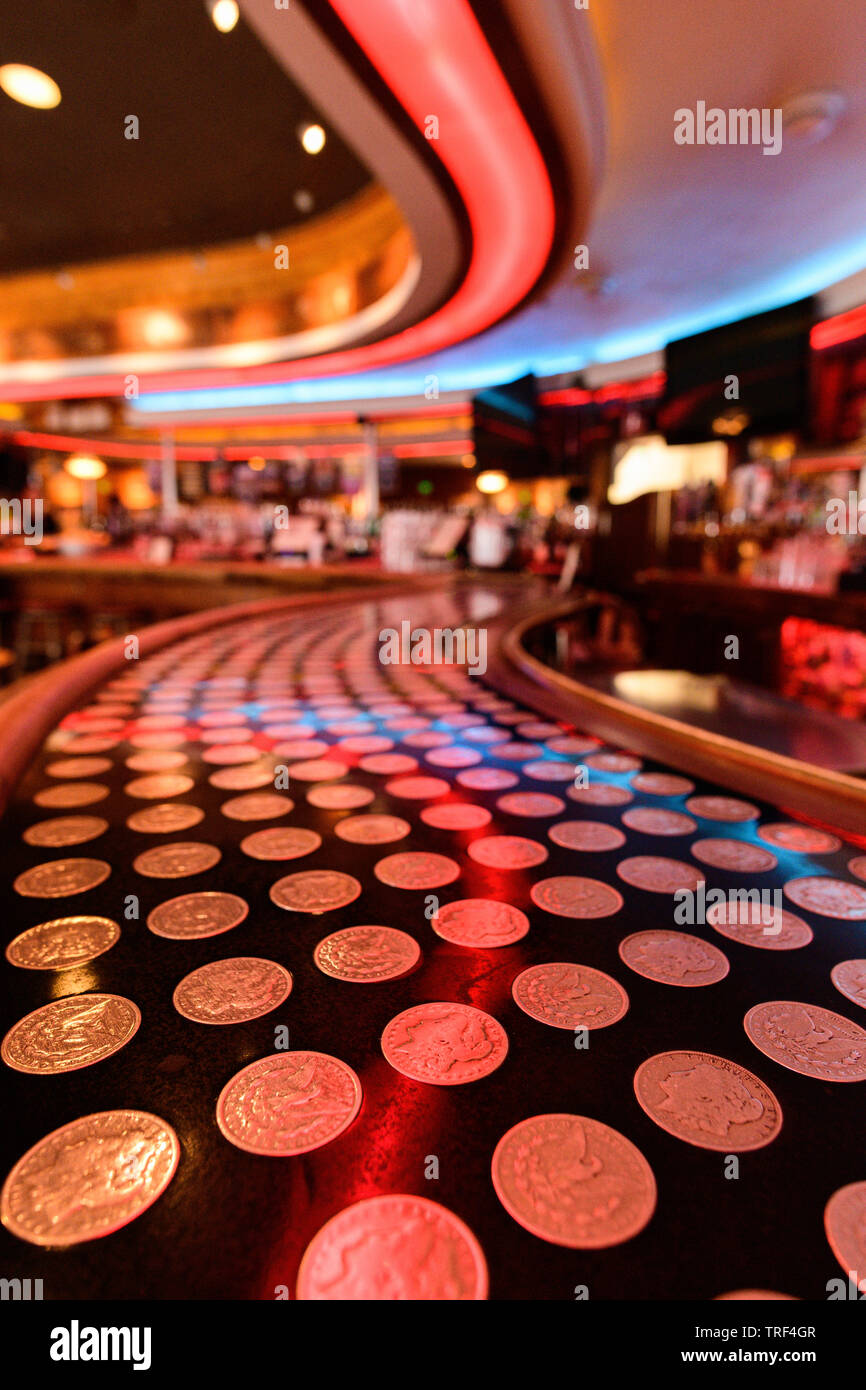 The famous Silver Dollar Bar in the historic Wort Hotel in Jackson