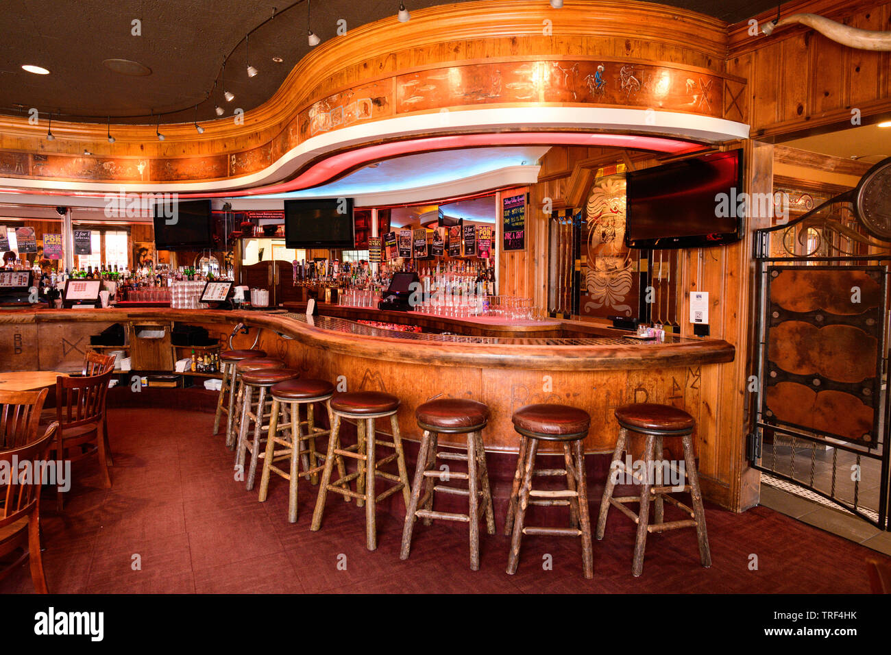 The famous Silver Dollar Bar in the historic Wort Hotel in Jackson