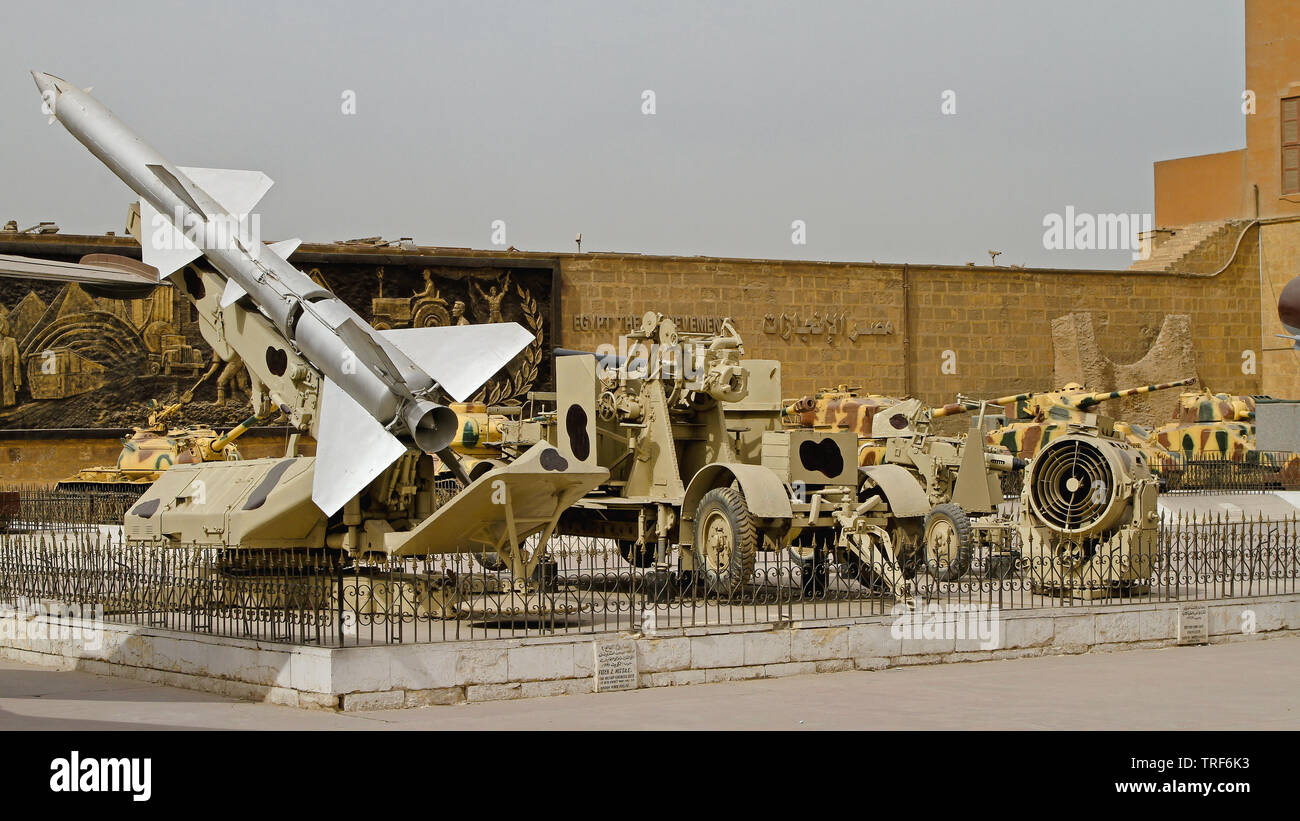 Cairo, Egypt - February 24, 2010: Old Rocket and Old Army Vehicles at ...