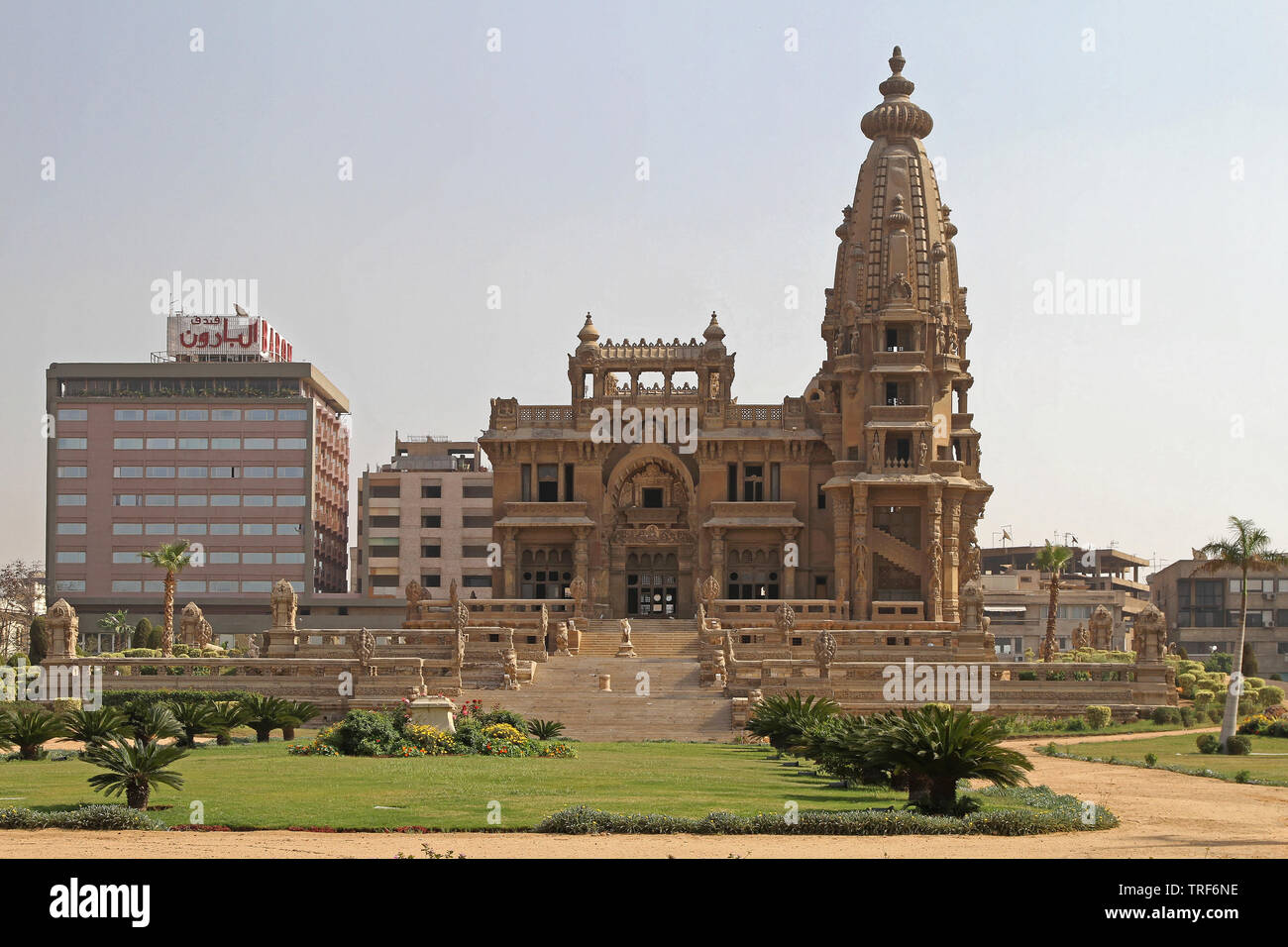 Cairo, Egypt - March 03, 2010: Baron Empain Palace Landmark in Heliopolis City in Cairo, Egypt. Stock Photo