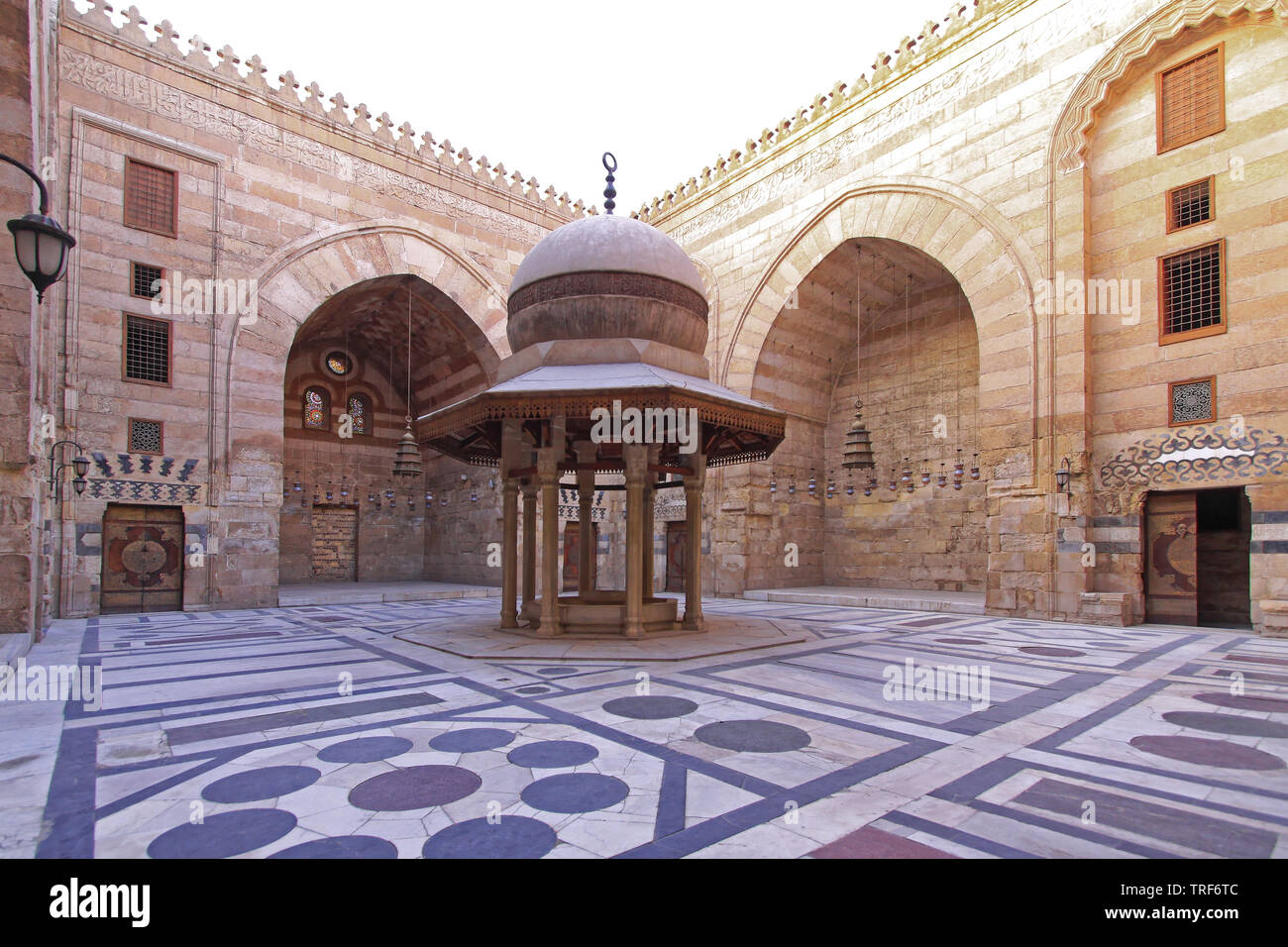Cairo, Egypt - March 01, 2010: Ablutions Fountain in Courtyard of Sultan Barquq Mosque at Qalawun Complex in Cairo, Egypt. Stock Photo