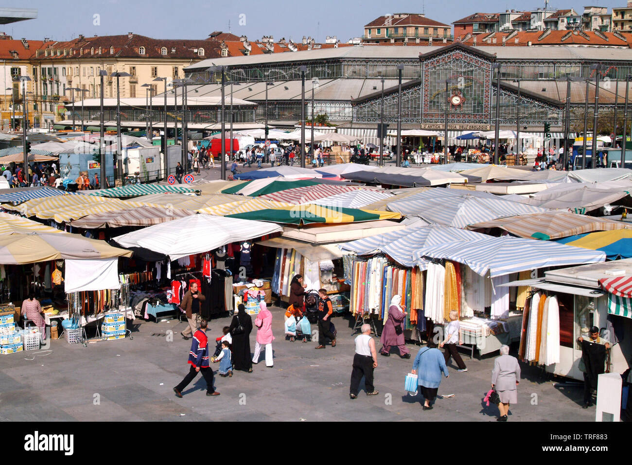 Turin, Piedmont, Italy Porta Palazzo market the largest open air market in  Europe Stock Photo - Alamy