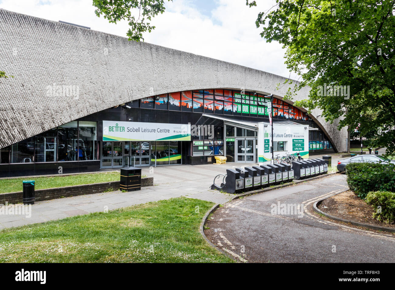 The entrance to the Sobell Leisure Centre in Islington, London, UK Stock Photo