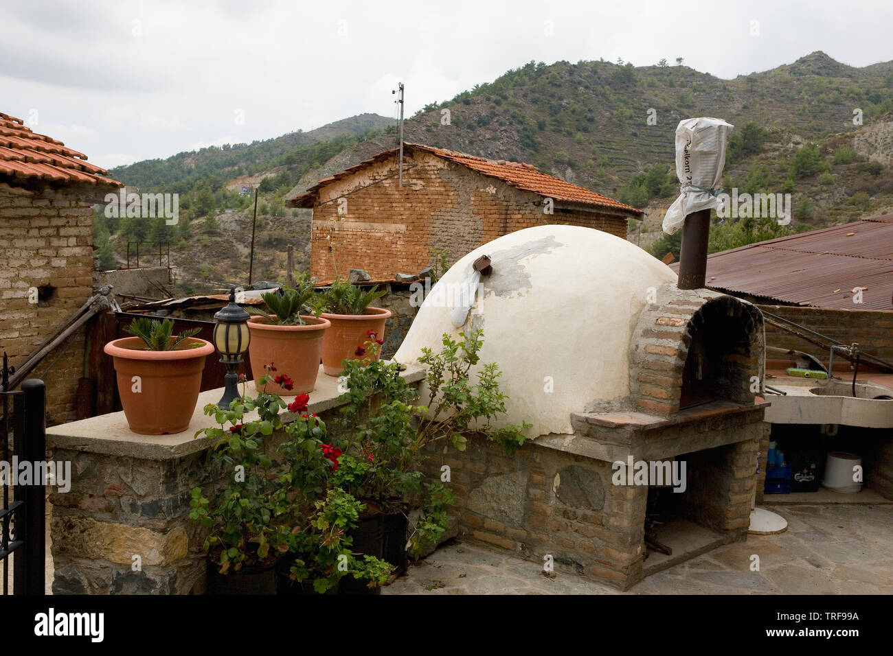 Outdoor communal bread oven in the village of Peléndhri, Limmasol District, Cyprus Stock Photo