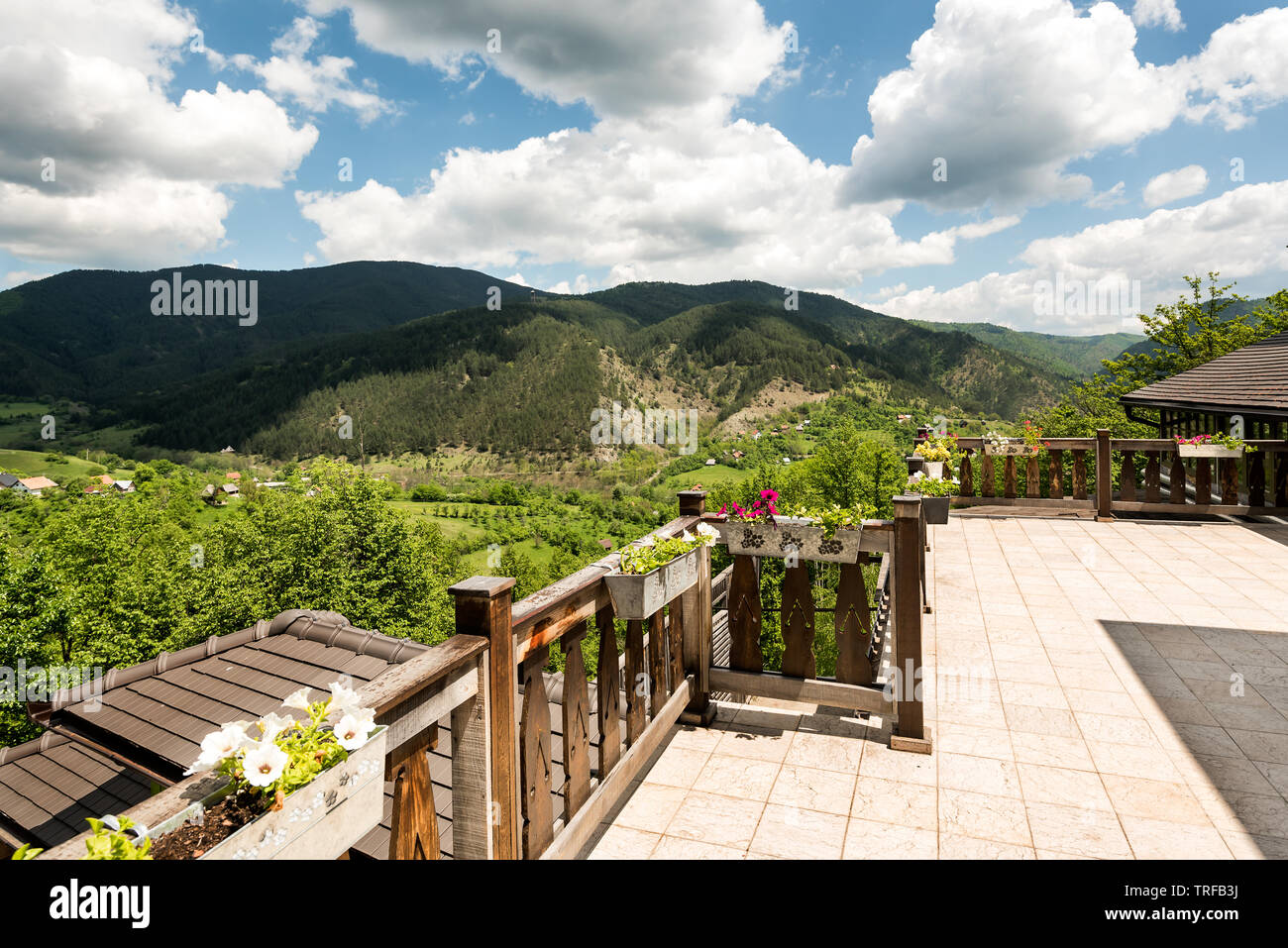 Ethno village near Mokra Gora in Zlatibor surroundings, Serbia Stock Photo