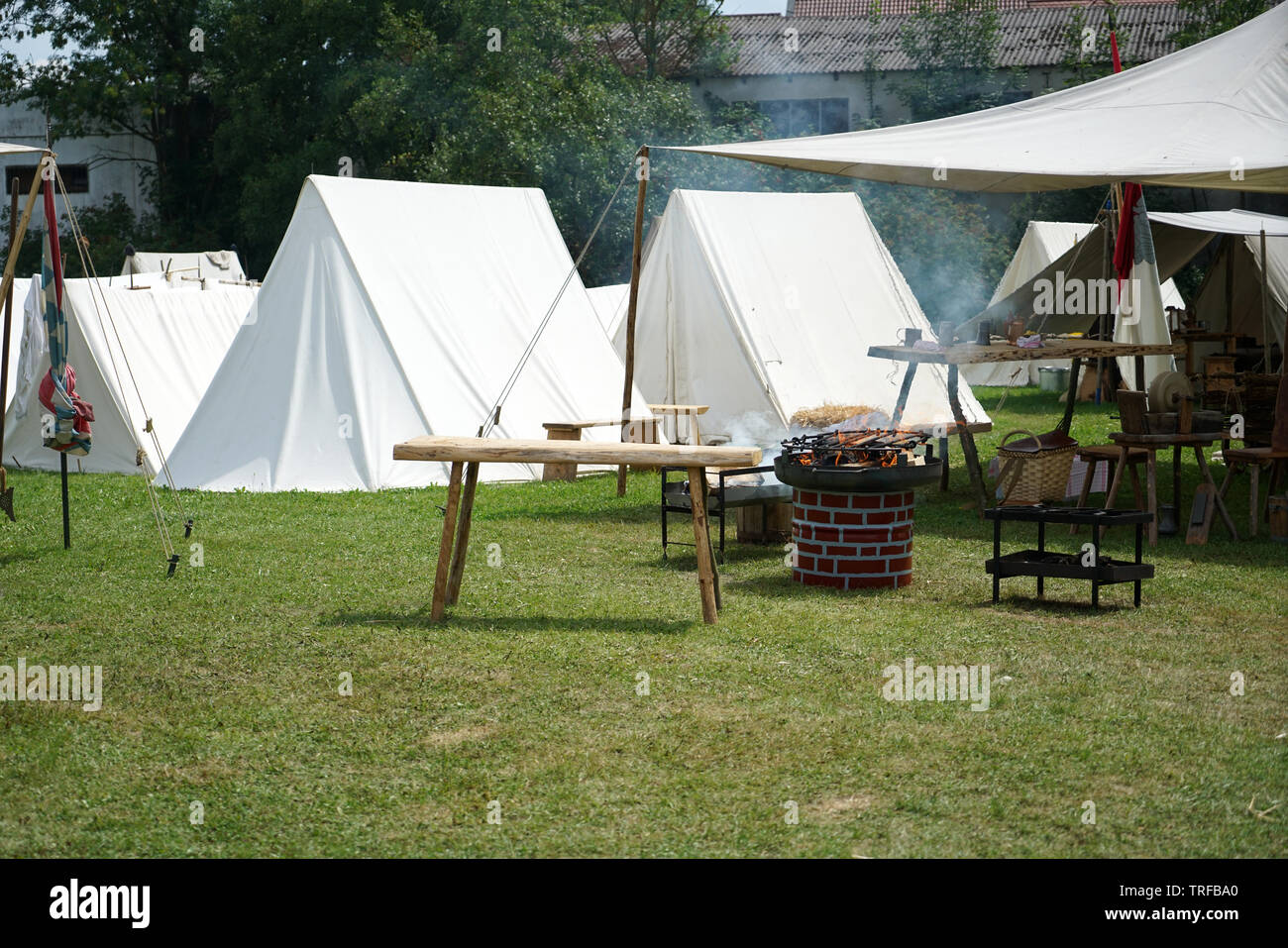 Medieval tent camp photographed at a festival in Germany Stock Photo ...