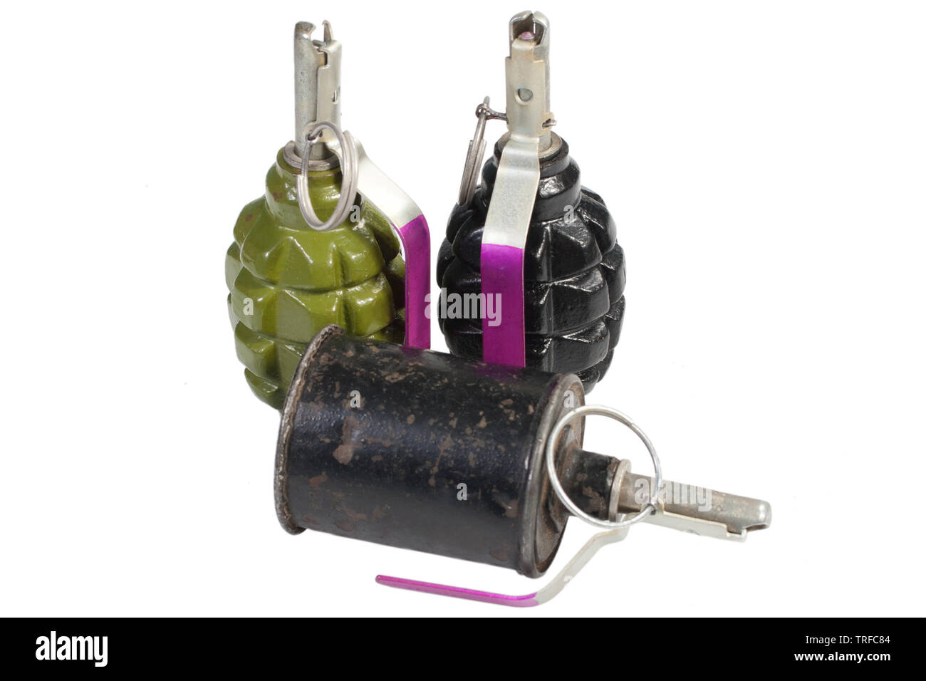 Russian hand grenades isolated on a white background Stock Photo - Alamy