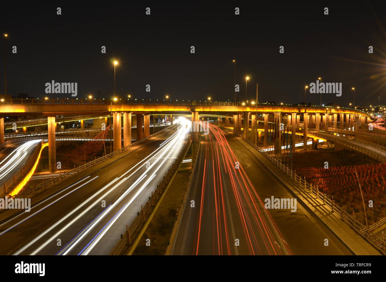 Bridge in the middle of the night Stock Photo