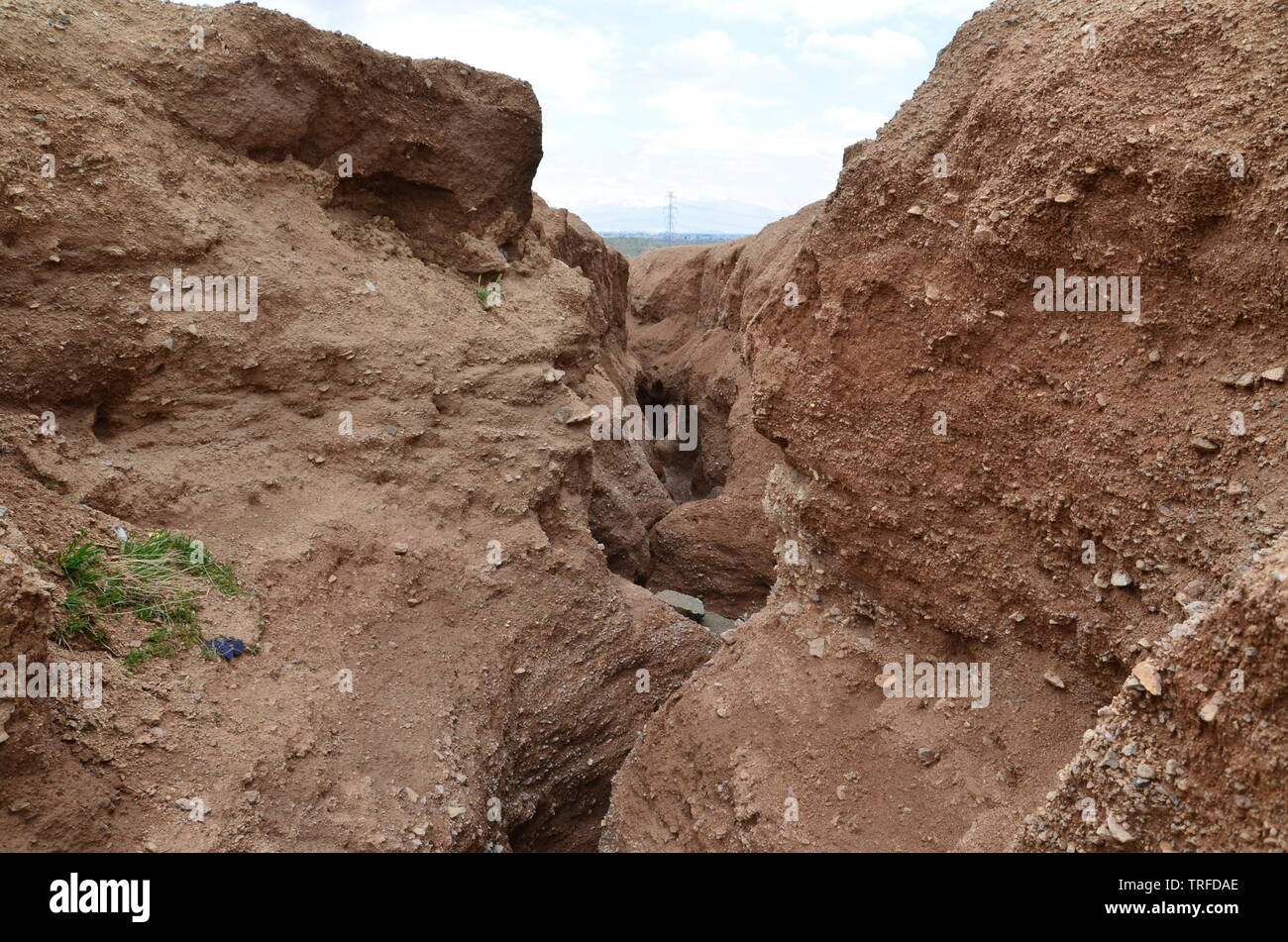 Flooding of soil by flood Stock Photo