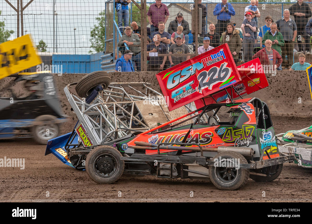 Stock Car race meeting at the Adrian Flux Arena Kings Lynn, Norfolk, UK