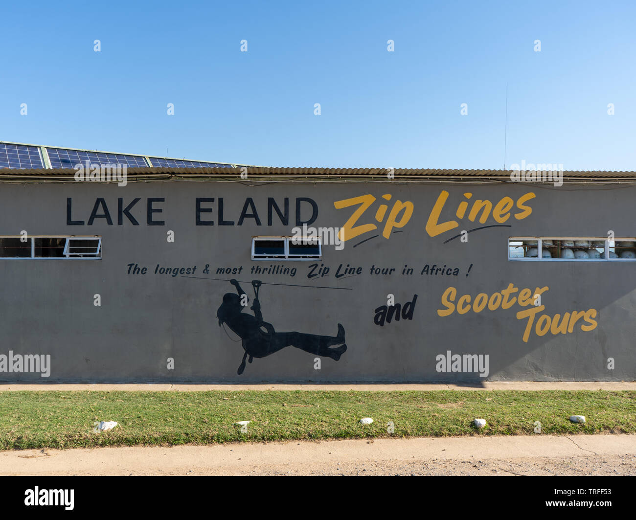 Durban, KwaZulu Natal / South Africa - May 18 2019: Lake Eland Zip Line base in Oribi Gorge, Durban, South Africa. A popular tourist destination which Stock Photo