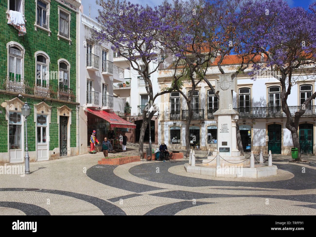 Portugal, Algarve, Lagos, square, street scene, Stock Photo