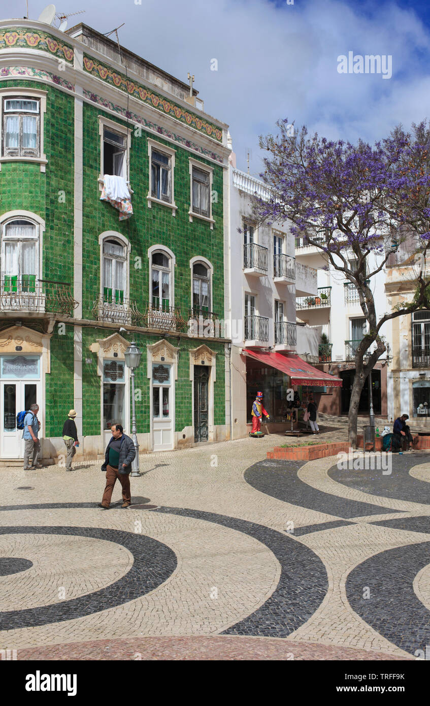 Portugal, Algarve, Lagos, square, street scene, Stock Photo