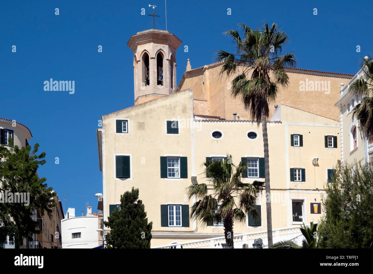Santa Maria de Maó, Mahon, Capital of Menorca, Balearic Islands, Spain Stock Photo