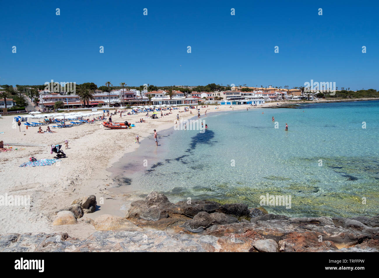 The Beach Punta Prima Menorca Baleric Islands Spain Stock Photo Alamy